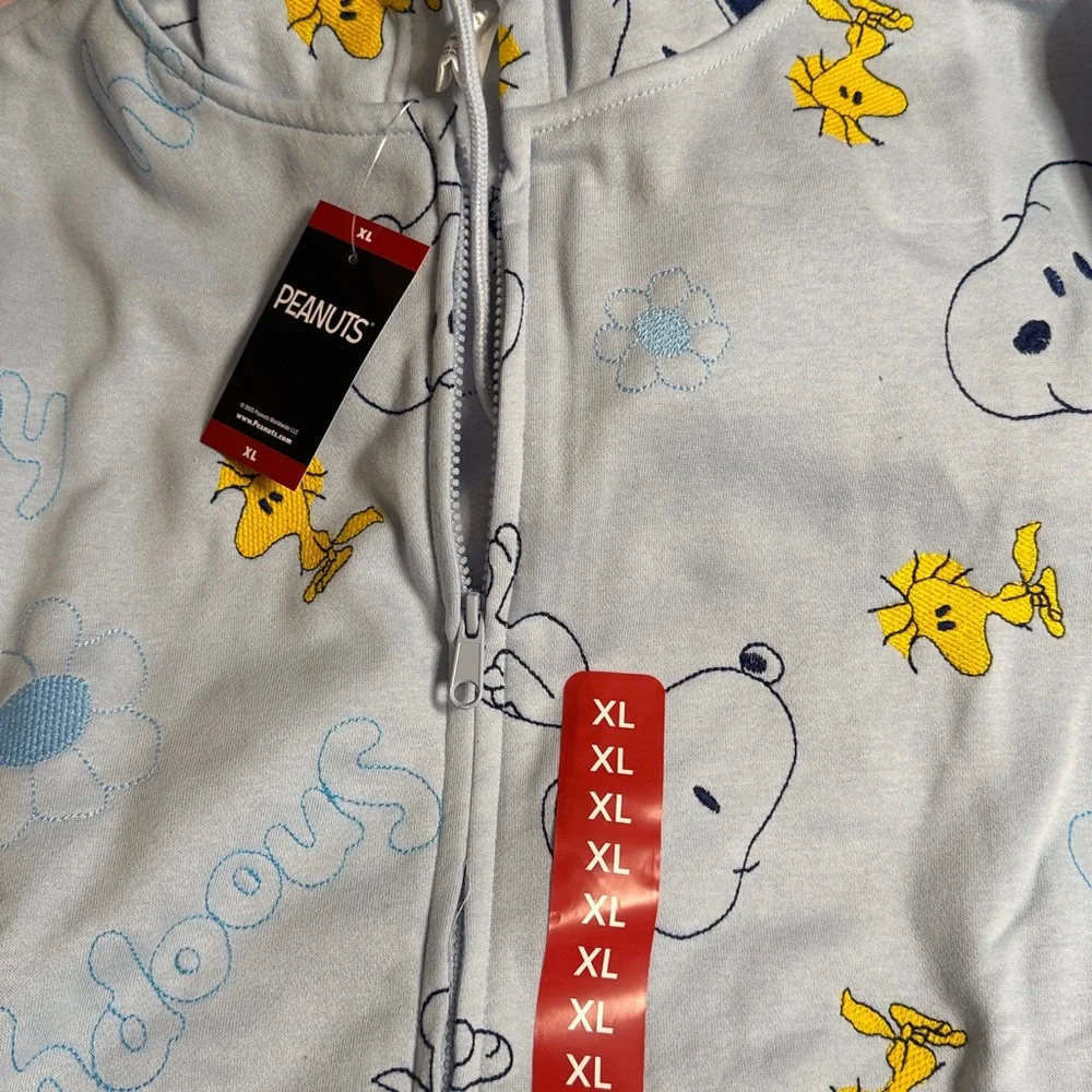 Disney Full Zip Hoodie with Embroidered Snoopy and Woodstock XL NWT - Picture 9 of 11